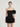 Black One Shoulder Mini Dress – Ruffle Sleeve Empire Waist Dress