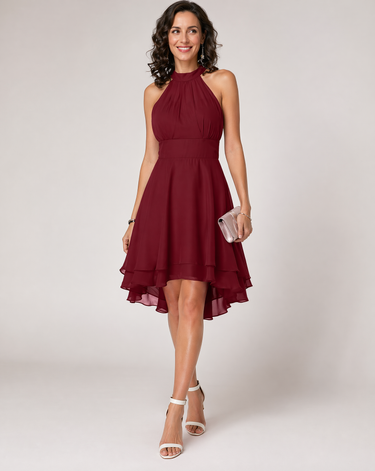 Women’s Halter Cocktail Party Midi Dress