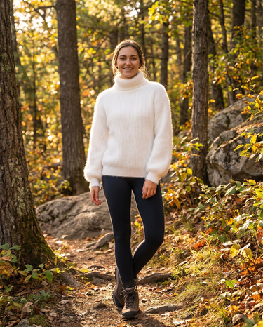Loose Knit Angora Blend Sweater – Soft Fuzzy Pullover Jumper