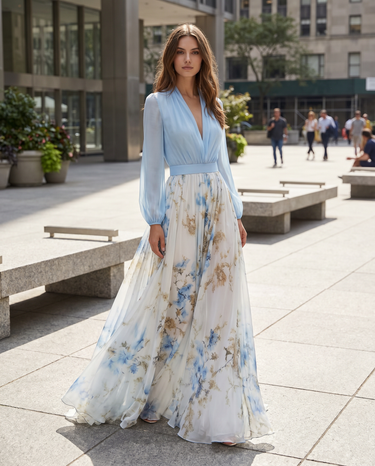 Elegant Floral Summer Party Maxi Dress – Occasion-Ready Gown