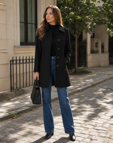 Single-Breasted Trench Coat – Tailored Winter Coat