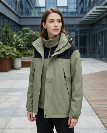 3-in-1 Fleece Winter Jacket – Hooded Waterproof Coat