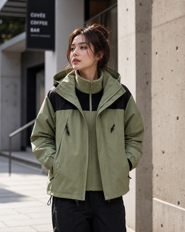 3-in-1 Fleece Winter Jacket – Hooded Waterproof Coat