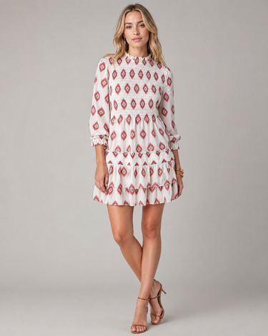 Vintage Floral Print A-Line Ruffle Mini Dress for Wedding Guests