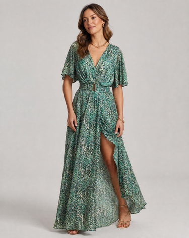 Green Flowy Maxi Dress – Elegant Versatile Dress for Any Occasion