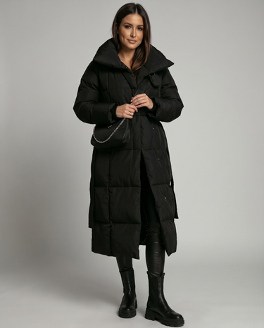 Long Puffer Jacket – Oversized Black Winter Coat