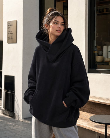 Oversized Turtleneck Sweatshirt – High Hood Urban Jumper