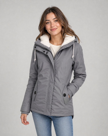 Waterproof Rain Jacket – Hooded Fleece-Lined Coat