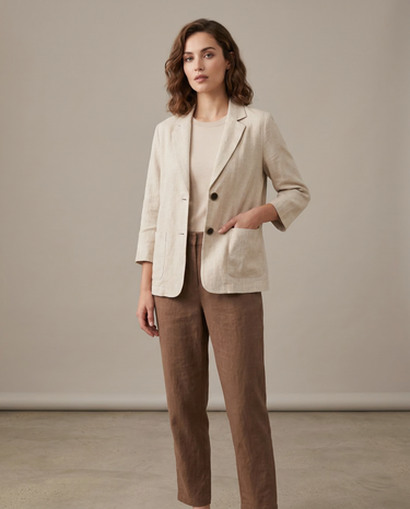 Loose Fit Linen Blazer – Lightweight Spring Jacket