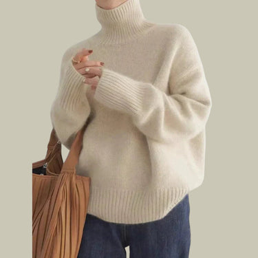 High Neck Wool Blend Sweater – Relaxed Fit Cosy Jumper