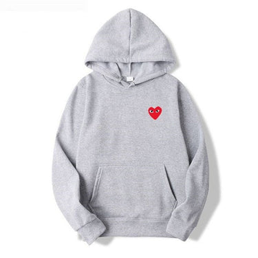 Opal | Relaxed Hoodie With Heart Print And Kangaroo Pocket