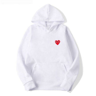 Opal | Relaxed Hoodie With Heart Print And Kangaroo Pocket