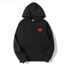 Opal | Relaxed Hoodie With Heart Print And Kangaroo Pocket