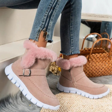Philippa | Cosy Fur Lined Shoes With Grip Sole And Zip