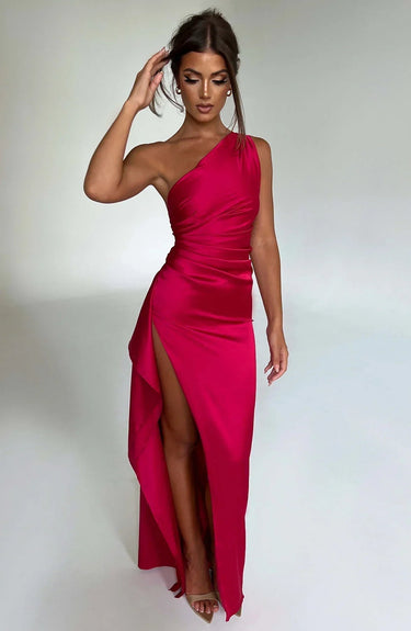 Satin Evening Gown Maxi Dress – Luxe Formal Occasion Dress