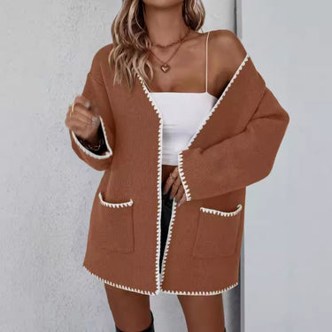 Open Front Long Cardigan – Knit Pocket Duster Cardi