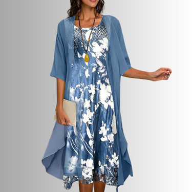 Women's Floral Print Two-Piece Top and Skirt Set