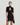 Black Lace Bodycon Mini Dress – High Collar Hollow-Out Party Dress