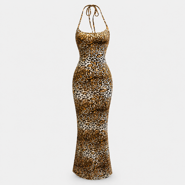 Halter Neck Backless Maxi Dress – Sleek Formal Evening Gown