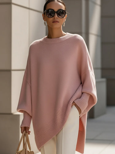 Oversized Drape Knit Sweater – Luxe Relaxed Jumper