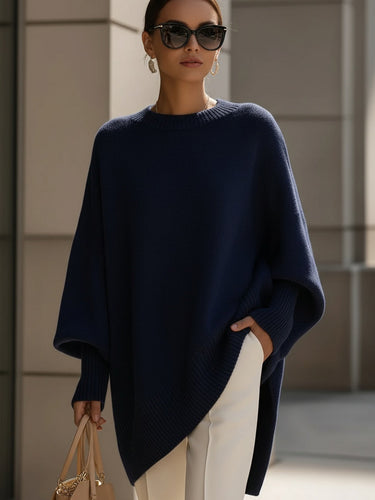 Oversized Drape Knit Sweater – Luxe Relaxed Jumper