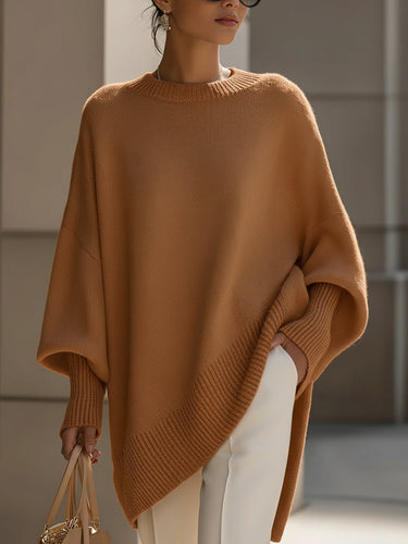 Oversized Drape Knit Sweater – Luxe Relaxed Jumper