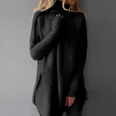 Long Chunky Knit Sweater – Oversized Textured Winter Jumper