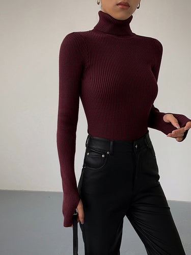 Ribbed Turtleneck Spring Sweater – Refined Knit Jumper