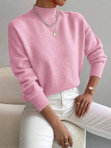 Elegant Turtleneck Knit Sweater – Fitted Ladies Jumper