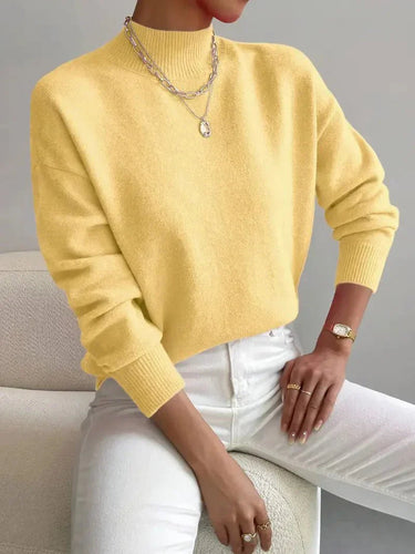 Elegant Turtleneck Knit Sweater – Fitted Ladies Jumper