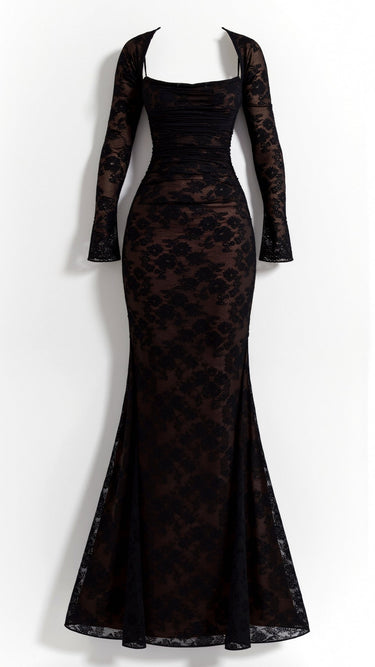 Livilla Long Lace Wedding Guest Maxi Dress – Luxury Occasion Gown