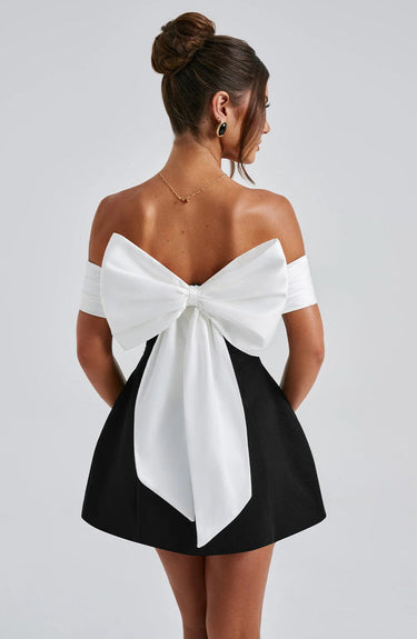 Black Floral Embellished Mini Dress – Evening Party Occasion Dress