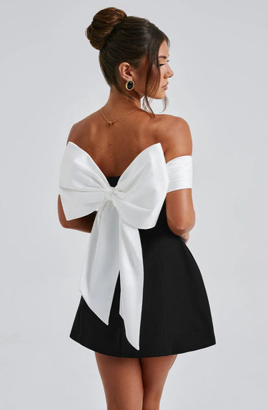 Black Floral Embellished Mini Dress – Evening Party Occasion Dress