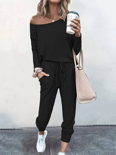 Women's Effortlessly Chic Two-Piece Top and Trouser Set
