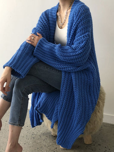 Oversized Split Knit Cardigan – Relaxed Open Front Cardi