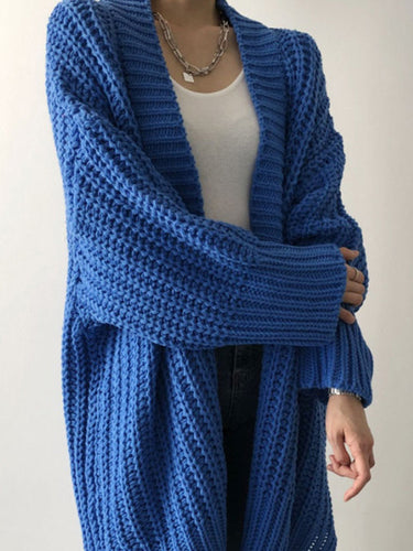 Oversized Split Knit Cardigan – Relaxed Open Front Cardi