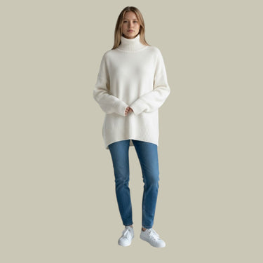 Relaxed Turtleneck Sweater – Modern Loose Fit Knit Jumper