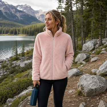 Fleece Zip-Up Jacket – Warm Hooded Teddy Coat