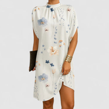 Beige Shift Mini Dress – Minimalist Loose Fit Summer Dress