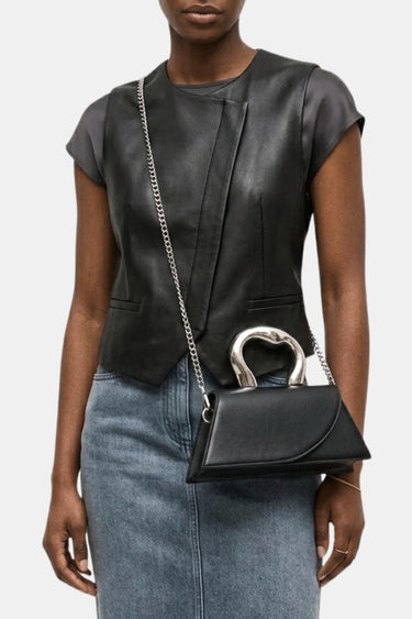 Marnie | Structured Trapezoid Tote Bag With Metal Handle