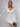 White Ruffled Mini Dress – Lace-Up Neckline with Flared Cuffs