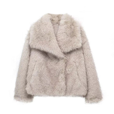 Faux Fur Longline Coat – Plush Silver Winter Coat