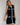Black Tricot Mini Dress – Belted Voluminous Sleeve Tie-Waist Dress