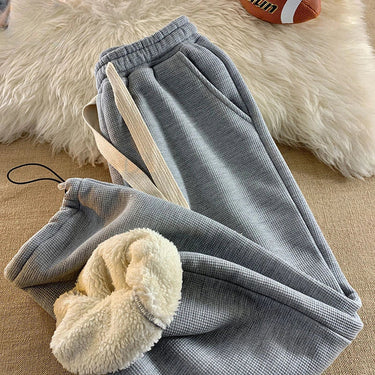 Genevieve | Soft Sherpa Fleece Lounge Trousers With Elastic Waist