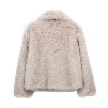 Faux Fur Longline Coat – Plush Silver Winter Coat