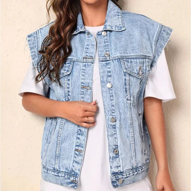 Oversized Denim Vest – Casual Relaxed Sleeveless Denim Waistcoat