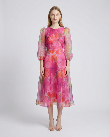 Mesh Dress – Stylish Printed Design for Office and Summer Events