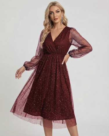 Black V-Neck Cocktail Mini Dress – Slim Fit Special Occasion Dress