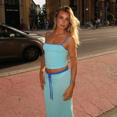 Crop Top and Maxi Skirt Set – Fitted Crop and Flowing Skirt Co-Ord