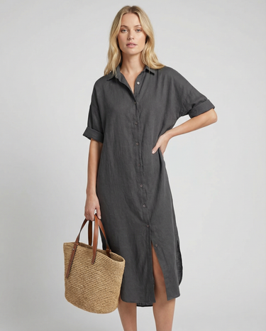 Summer Breeze Shirt Dress – Relaxed Cotton-Linen Comfort